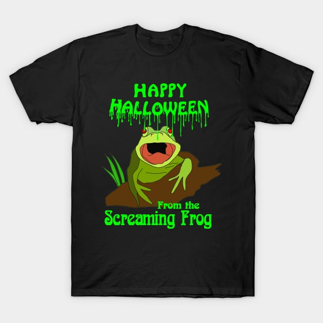Happy Halloween from the Screaming Frog - Art Zoo T-Shirt by DigillusionStudio